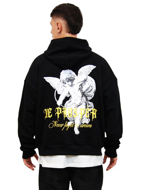 "DREAMS" OVERSIZED HOODIE "NEVER FORGET TO DREAM" IN SCHWARZ
