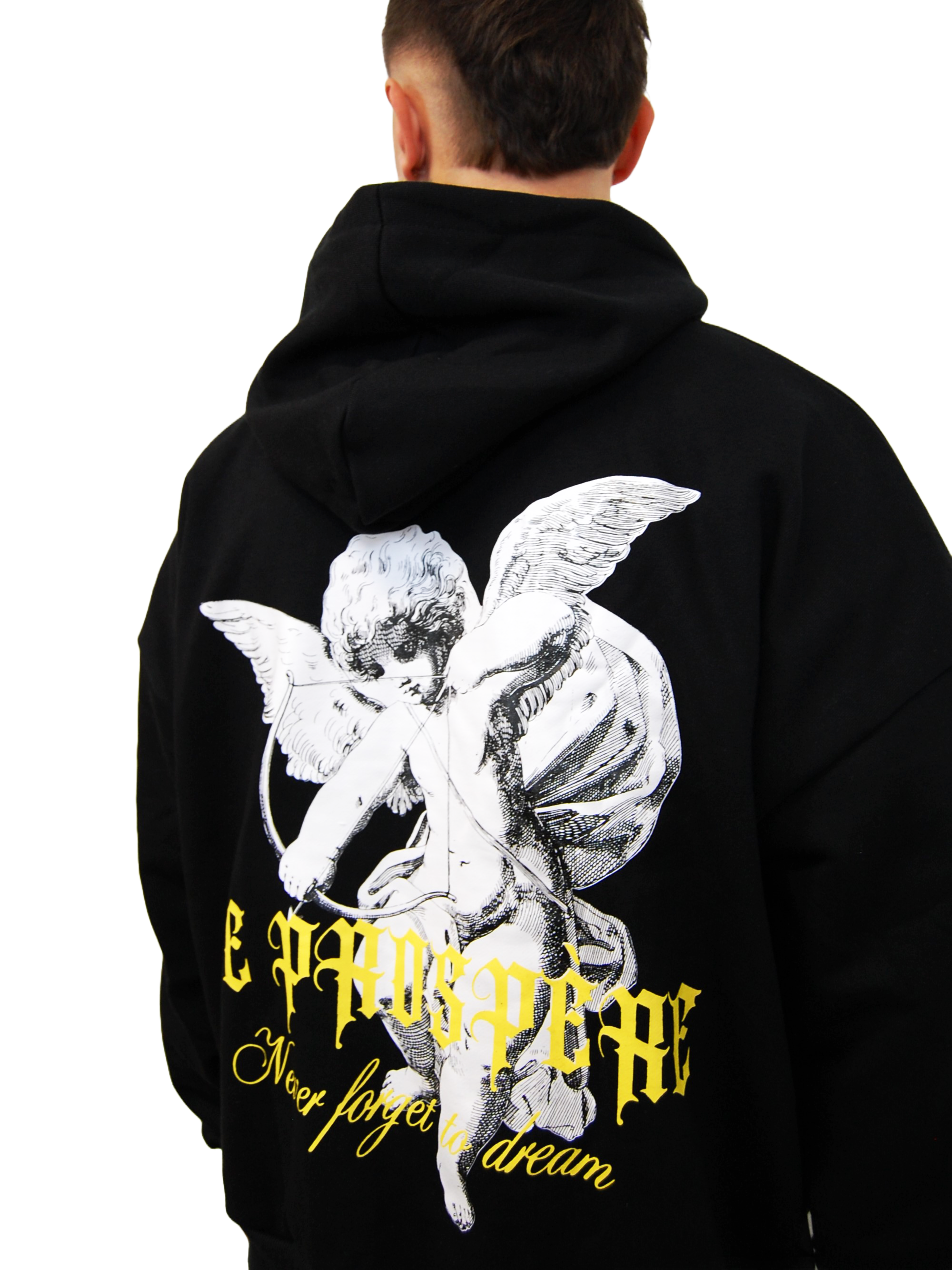 "DREAMS" OVERSIZED HOODIE "NEVER FORGET TO DREAM" IN SCHWARZ