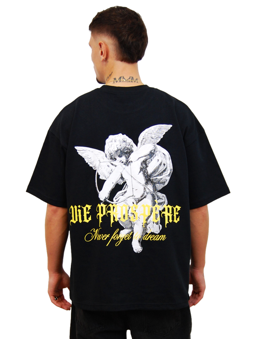 "DREAMS" OVERSIZED T-SHIRT "NEVER FORGET TO DREAM" IN SCHWARZ