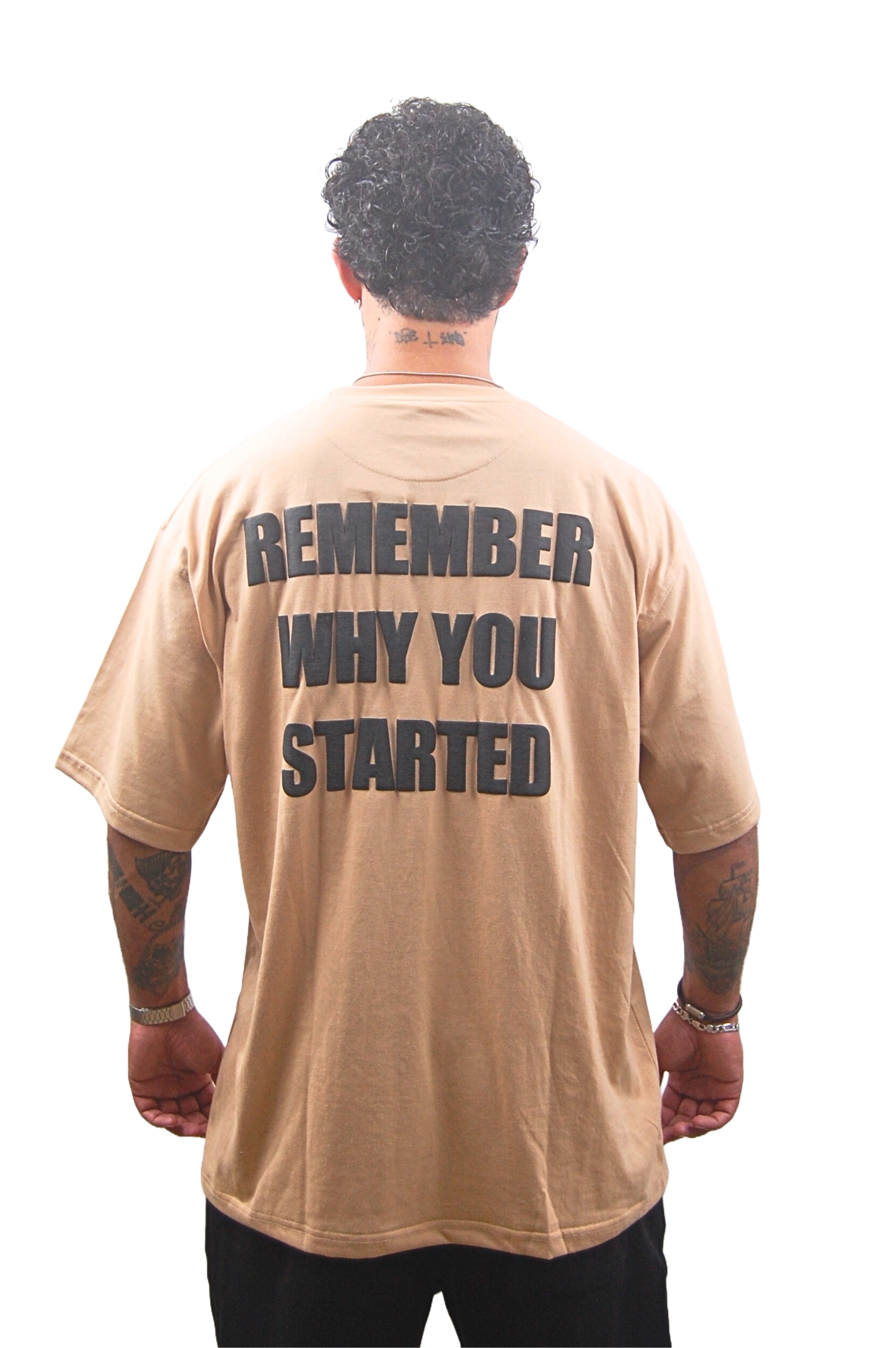 OVERSIZED TEE "REMEMBER" BEIGE - SECOND DROP