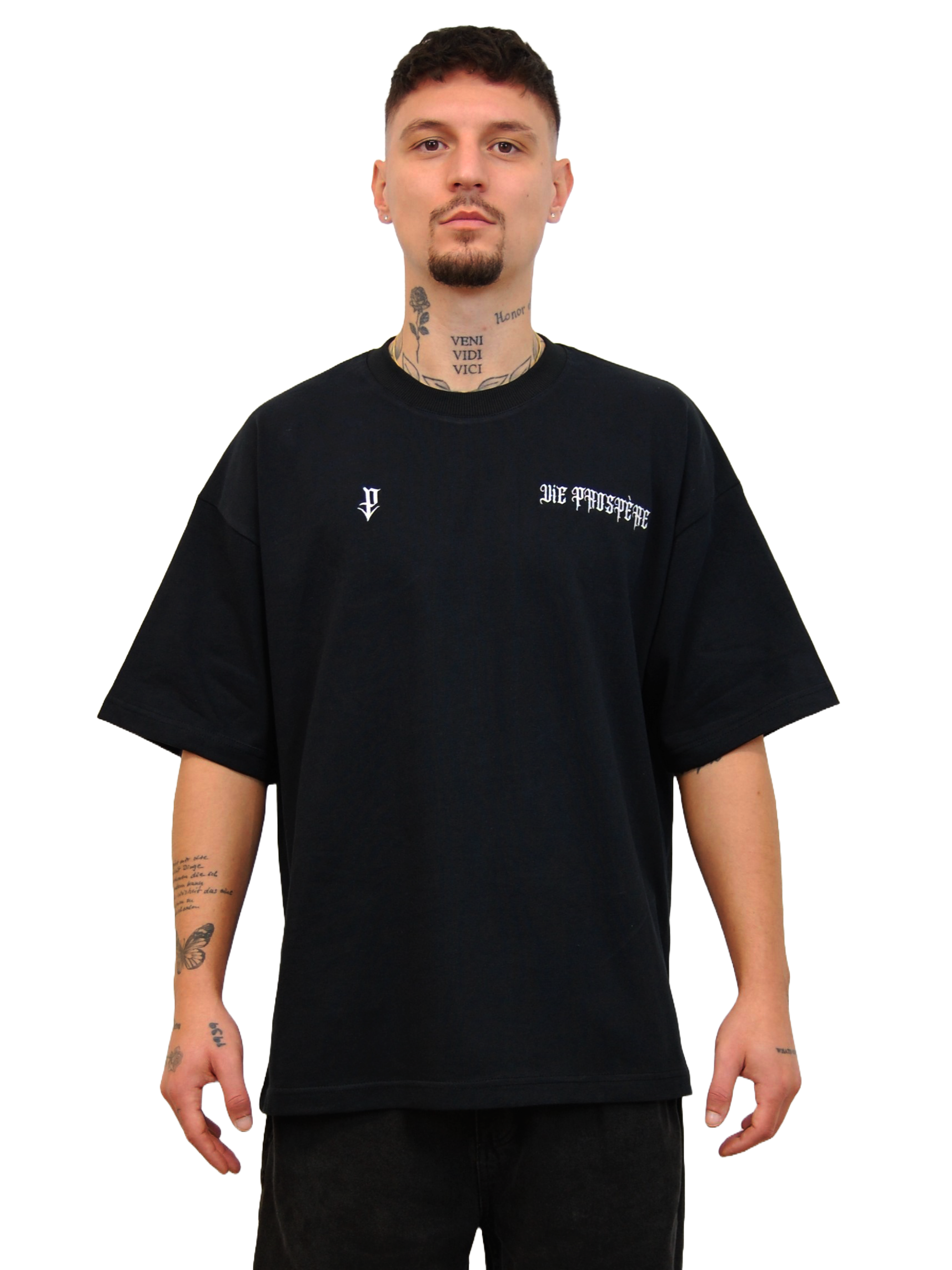 "DREAMS" OVERSIZED T-SHIRT - "SUCCES & PROSPÉRE" IN SCHWARZ