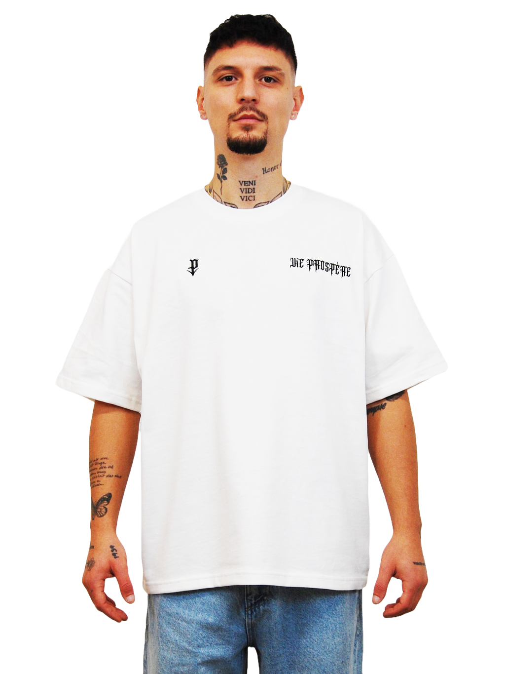 "DREAMS" OVERSIZED T-SHIRT - "SUCCES & PROSPÉRE" IN WEIß