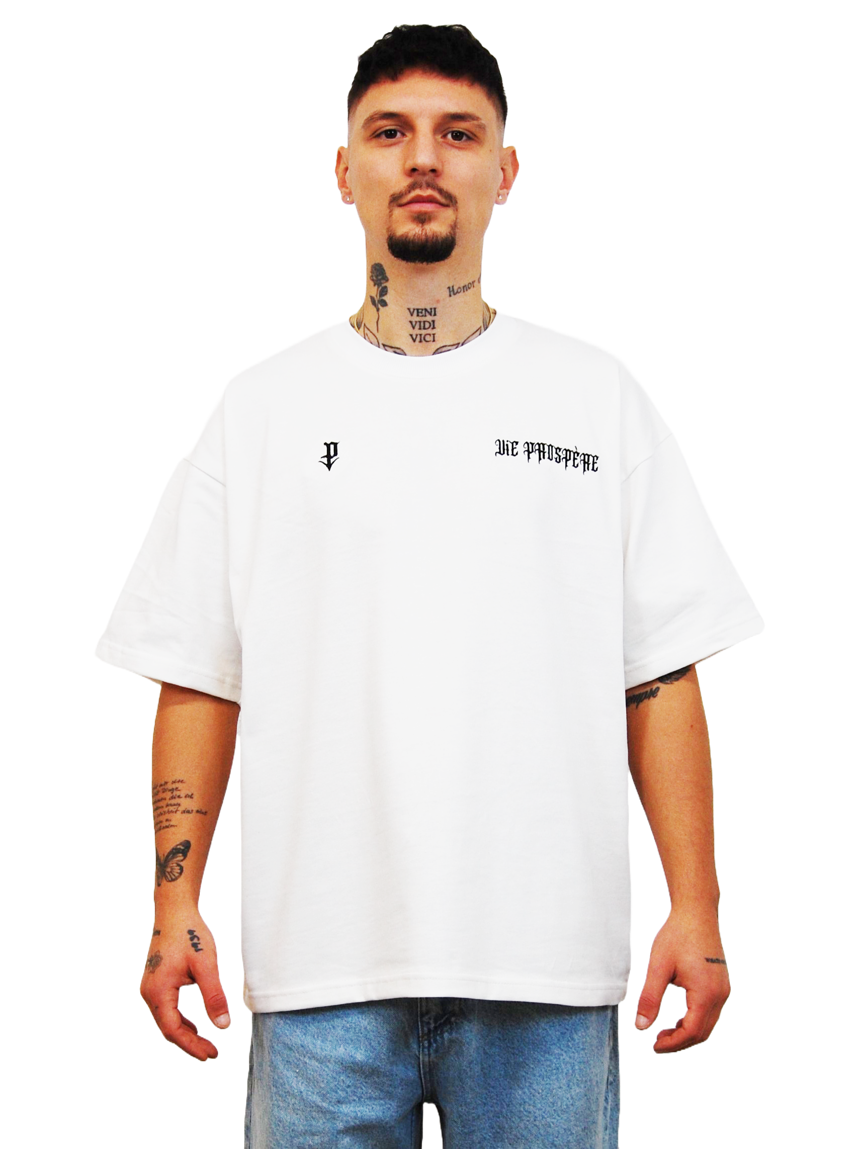 "DREAMS" OVERSIZED T-SHIRT - "SUCCES & PROSPÉRE" IN WEIß