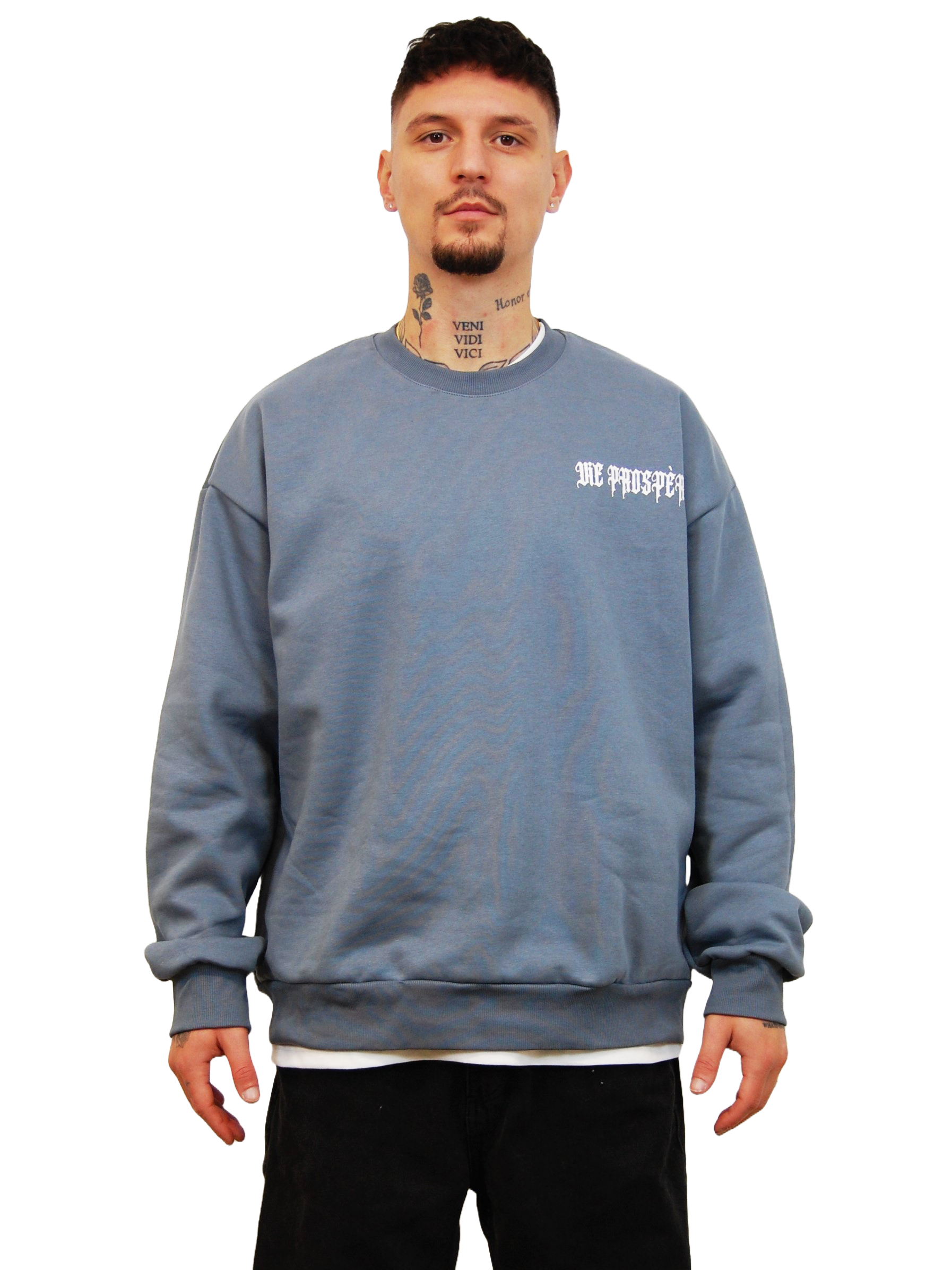 "DREAMS" OVERSIZED SWEATER IN DUSTY BLUE